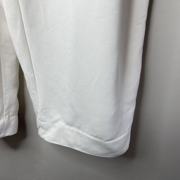 CO Draped Pocket Trousers Women 0 Ivory Pleated Front Straight Leg Pants Viscose - Picture 7 of 13